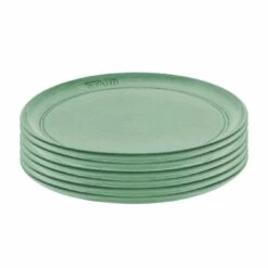 Staub Lot De 6 Assiettes Plates 22 Cm, Céramique, Sauge
