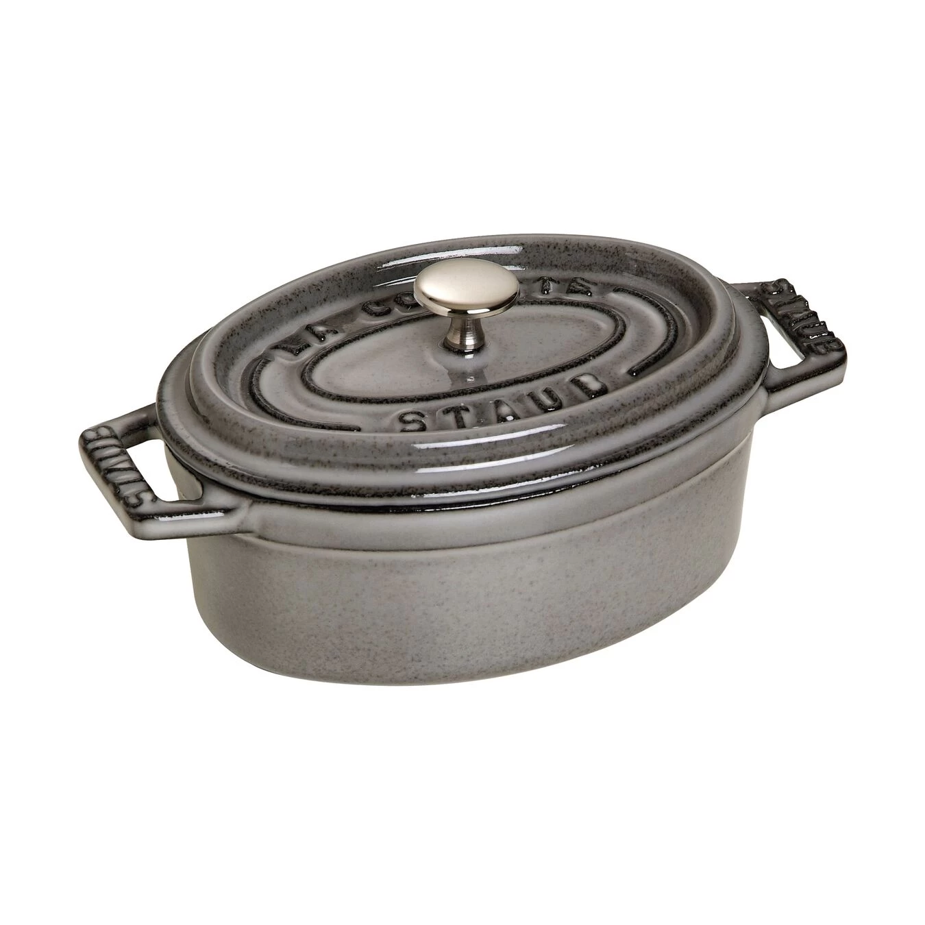 Staub Mini Cocotte 11 Cm, Ovale, Gris Graphite, Fonte 3 Staub Mini Cocotte 11 Cm, Ovale, Gris Graphite, Fonte