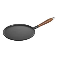 Staub Crêpière Avec Poignée En Bois 28 Cm, Fonte, Noir
