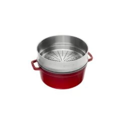 Staub Cocotte Avec Panier Vapeur 26 Cm, Rond(e), Cerise, Fonte -Staub Cuisine 40510 601 0 2
