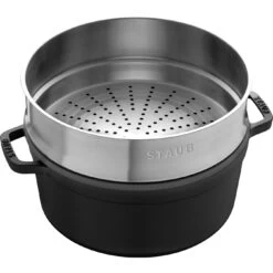 Staub Cocotte Avec Panier Vapeur 26 Cm, Rond(e), Noir, Fonte 11 Staub Cocotte Avec Panier Vapeur 26 Cm, Rond(e), Noir, Fonte -Staub Cuisine 40510 606 0 4