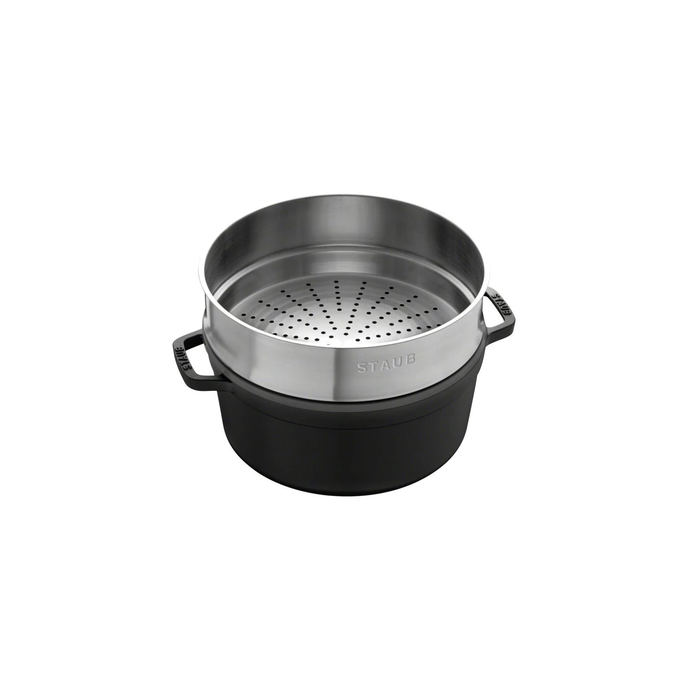 Staub Cocotte Avec Panier Vapeur 26 Cm, Rond(e), Noir, Fonte 4 Staub Cocotte Avec Panier Vapeur 26 Cm, Rond(e), Noir, Fonte – Image 2
