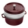 Staub Cocotte Avec Panier Vapeur 26 Cm, Rond(e), Grenadine, Fonte -Staub Cuisine 40510600