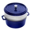 Staub Cocotte Avec Panier Vapeur 26 Cm, Rond(e), Bleu Intense, Fonte -Staub Cuisine 40510604