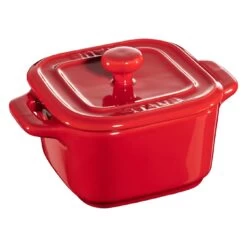 Staub Ensemble De Cocottes Avec Couvercle 2-pcs, Carré(e), Cerise, Céramique