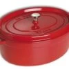 Cocotte Ovale En Fonte émaillée Staub Rouge Cerise De 33 Cm