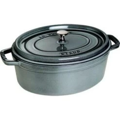 Cocotte Ovale En Fonte Staub 37 Cm Gris Graphite