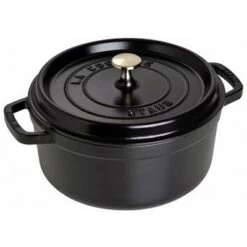 Cocotte Ronde En Fonte émaillée Staub Noir Mat De 28cm
