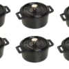 Set De 6 Mini Cocottes En Fonte Rondes Staub 10 Cm Noir -Staub Cuisine set de 6 mini cocottes en fonte rondes staub 10 cm noir 641c489ab54b7