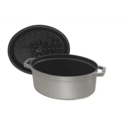 STAUB Cocotte Fonte Ovale 17 Cm Gris Graphite 1 L -Staub Cuisine staub cocotte fonte ovale 17 cm gris graphite 1 l 3