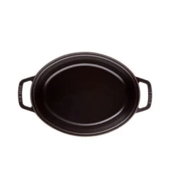 STAUB Cocotte Fonte Ovale 23 Cm Noir Mat 2,35 L -Staub Cuisine staub cocotte fonte ovale 23 cm noir mat 235 l 2