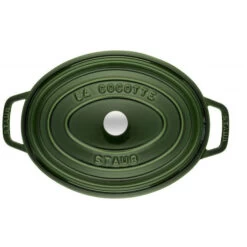 STAUB Cocotte Fonte Ovale 29 Cm Vert Basilic Majolique 4,2 L -Staub Cuisine staub cocotte fonte ovale 29 cm vert basilic majolique 42 l 2