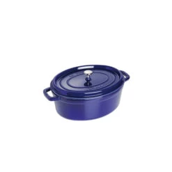 STAUB Cocotte Fonte Ovale 33 Cm Bleu Intense Majolique 6,7 L